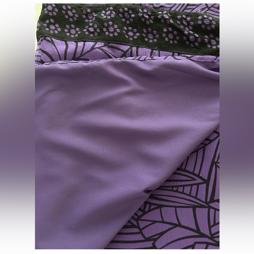 Silkland 100% silk fully lined purple/Black kimono style wrap blouse size small - Picture 6 of 12